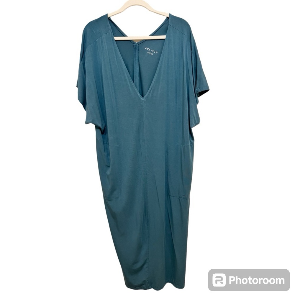 Women’s Teal Short Sleeve T-Shirt Maxi Dress X NWT